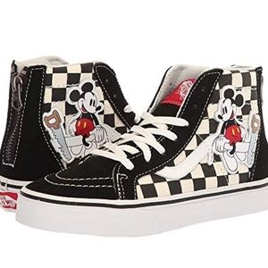 Disney x Vans Sk8-Hi Zip Up Toddler Mickey Mouse Checker Skate Sneaker 1